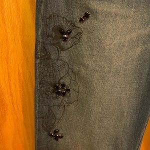 Embellished skinny jeans size 4.